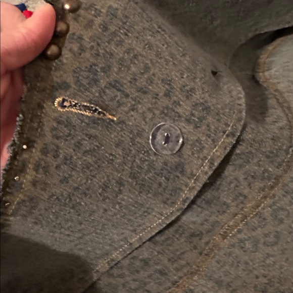 ADORE Western Denim Studded Jean Jacket Blazer, Military style, Large - Picture 12 of 13